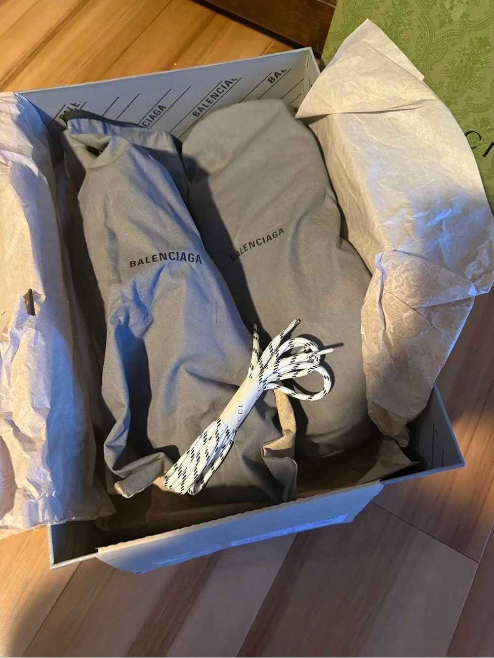 New In Original Box Balenciaga Gucci X Hacker Project Triple S Sneakers Size 43